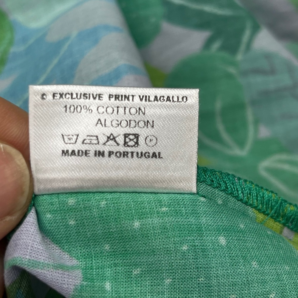 Vilagallo Tropical Jungle Print Cotton Button Up Shirt Green Purple Size 42 - Picture 4 of 8